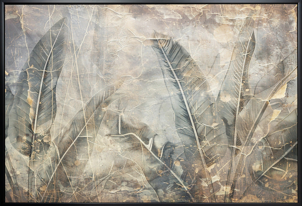 Jungle Leaves Art Illustration Wallart 09-canvas-DECOROLALA