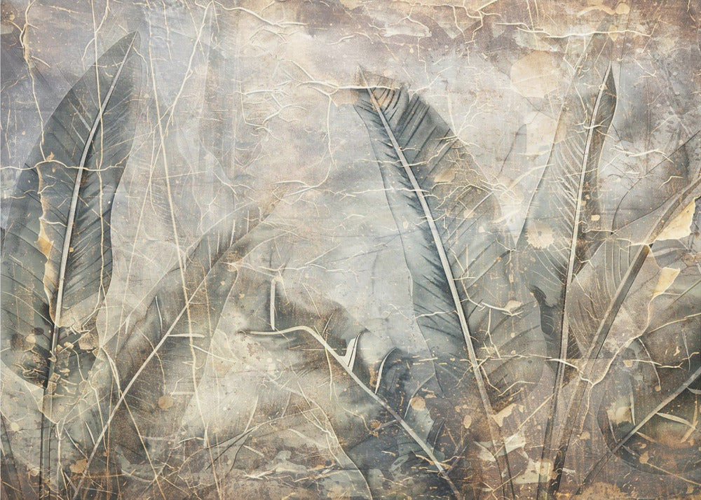 Jungle Leaves Art Illustration Wallart 09-canvas-DECOROLALA