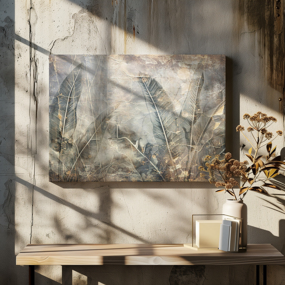 Jungle Leaves Art Illustration Wallart 09-canvas-DECOROLALA