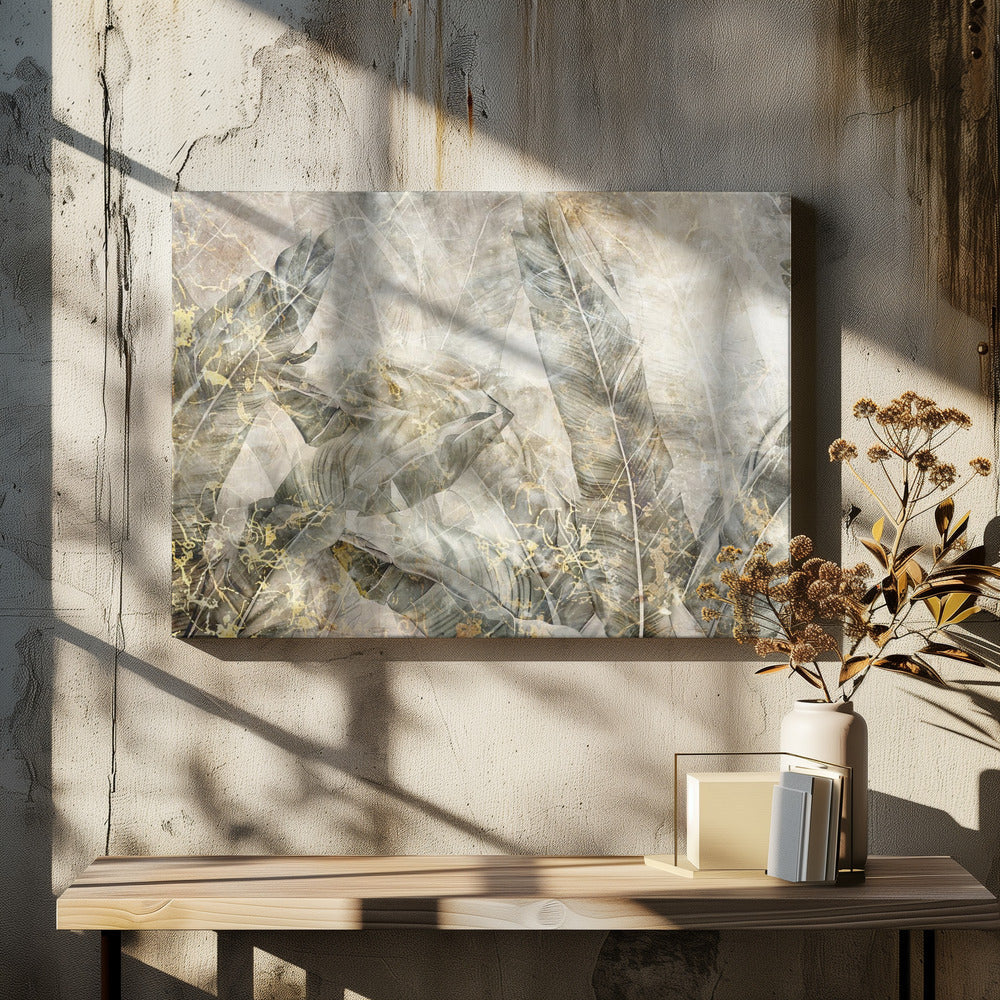 Jungle Leaves Art Illustration Wallart 10-canvas-DECOROLALA