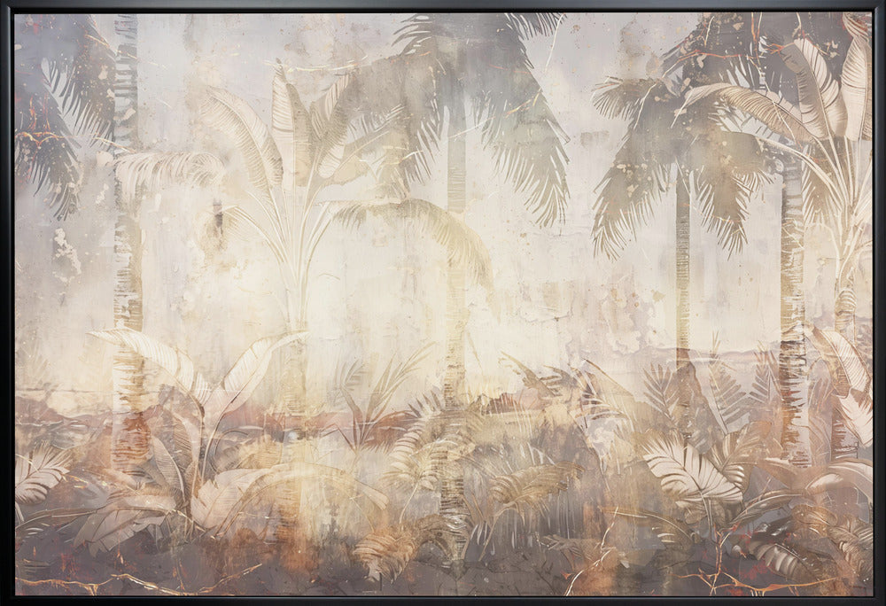 Jungle Leaves Art Illustration Wallart 45-canvas-DECOROLALA