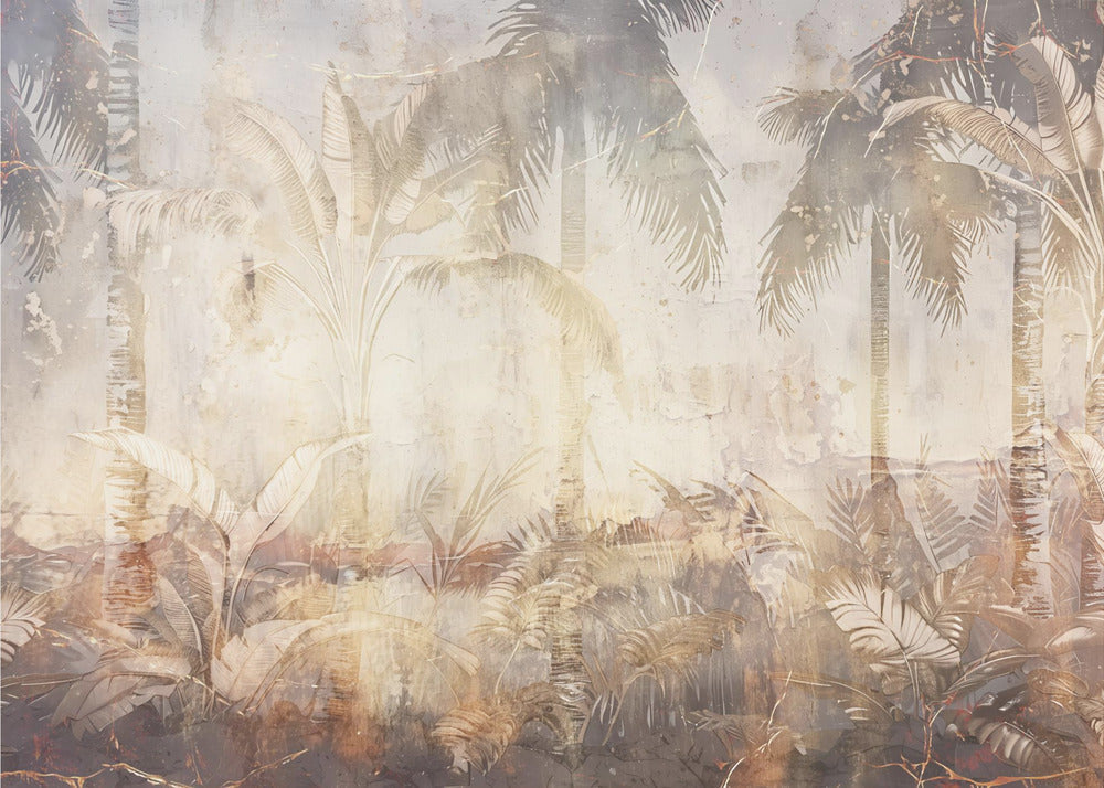 Jungle Leaves Art Illustration Wallart 45-canvas-DECOROLALA