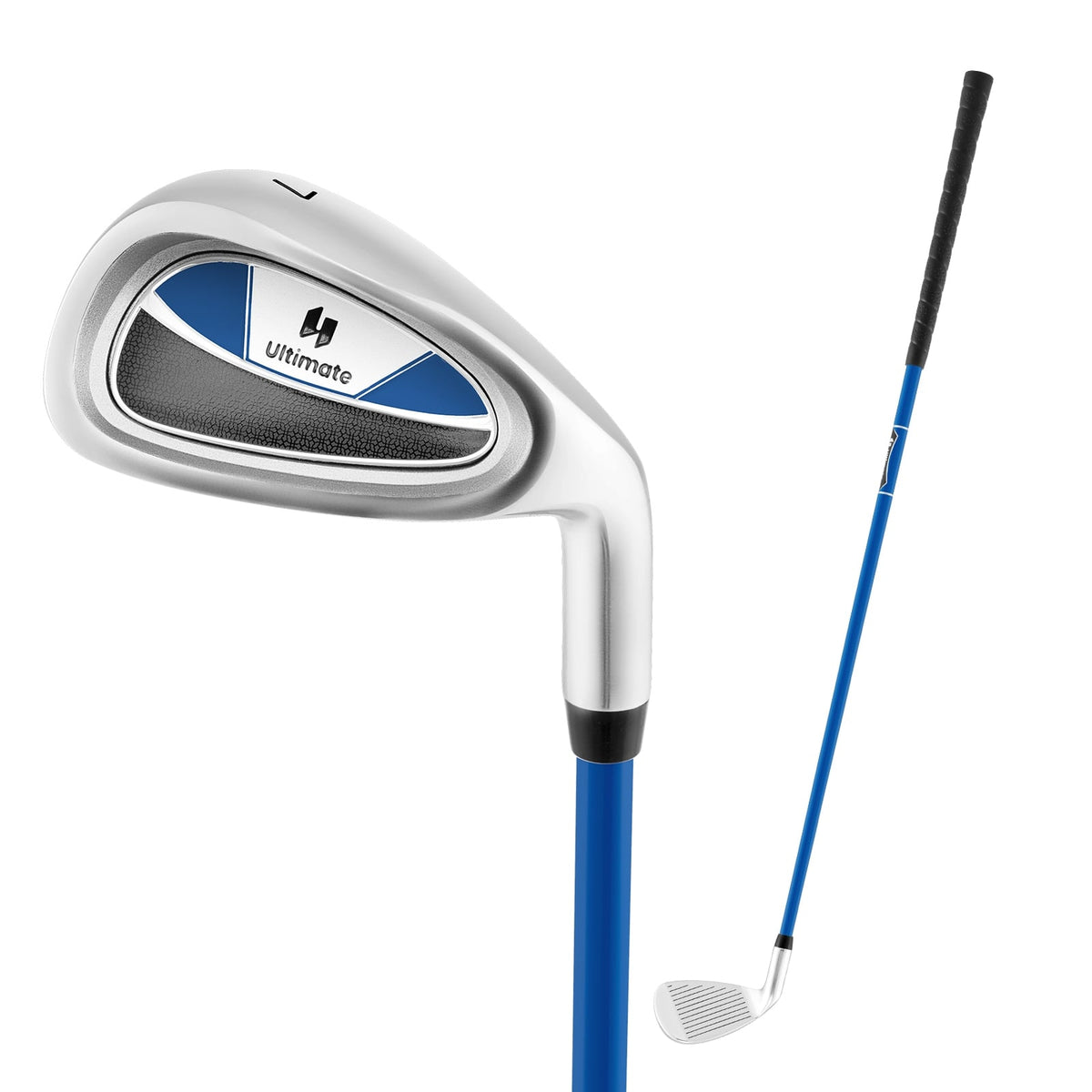 Junior #7 Iron for Kids with Fiberglass Shaft and Headcover-Blue-Golf-DECOROLALA