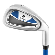 Junior #7 Iron for Kids with Fiberglass Shaft and Headcover-Blue-Golf-DECOROLALA