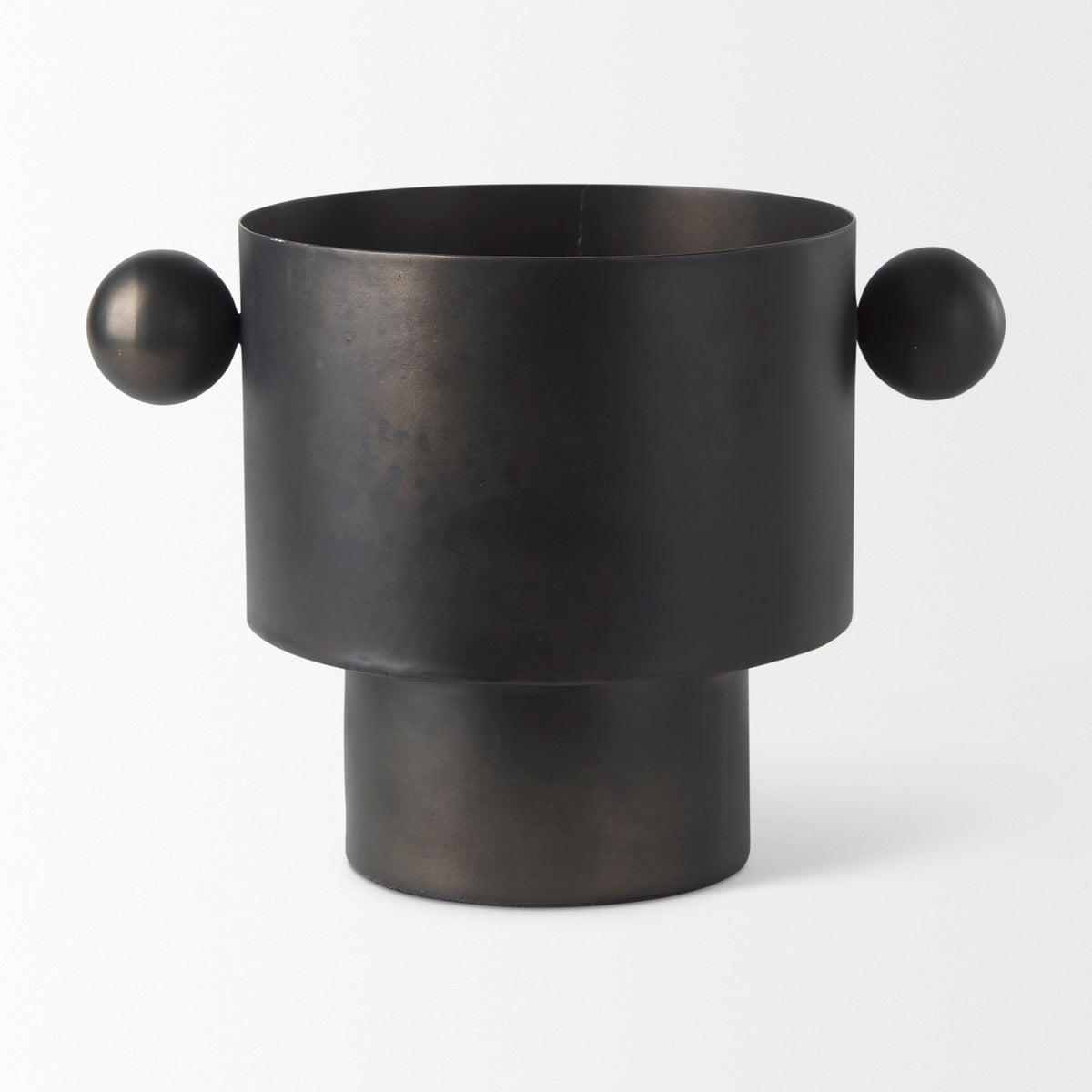 Juno 6.5H Medium Black Iron Vase-Vase-DECOROLALA