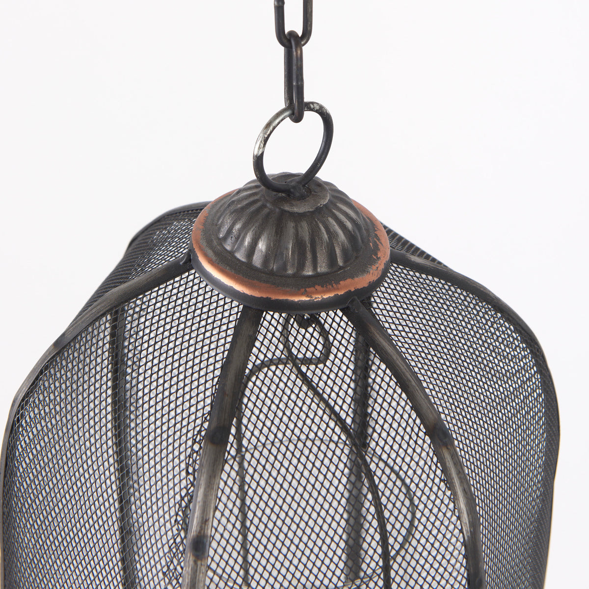 Jutland Set of Three Black Metal Bird Cage Candle Holder Lanterns-Lanterns-DECOROLALA
