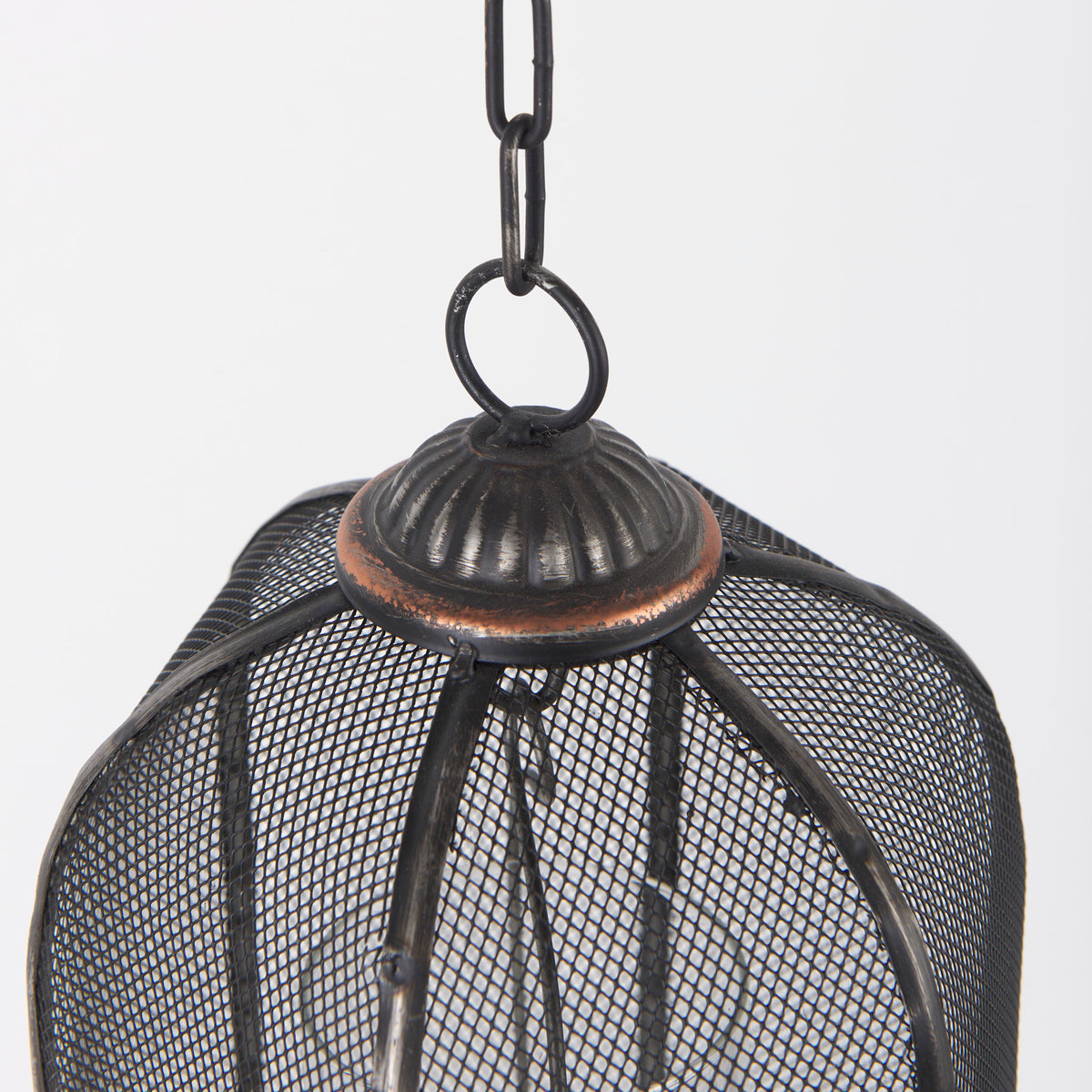 Jutland Set of Three Black Metal Bird Cage Candle Holder Lanterns-Lanterns-DECOROLALA