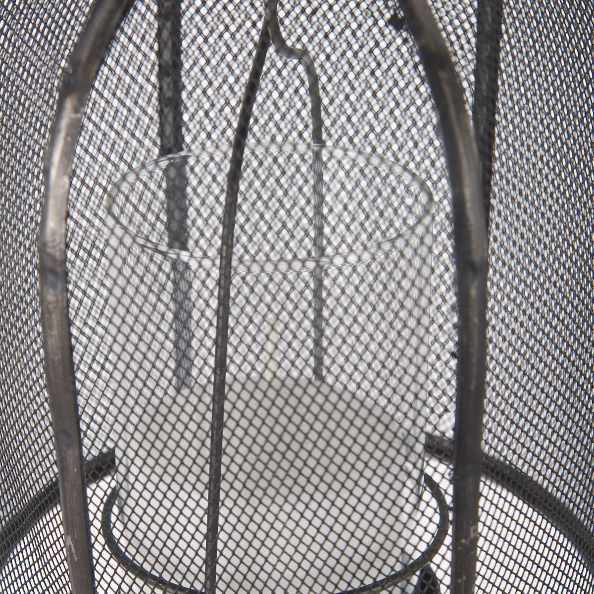 Jutland Set of Three Black Metal Bird Cage Candle Holder Lanterns-Lanterns-DECOROLALA