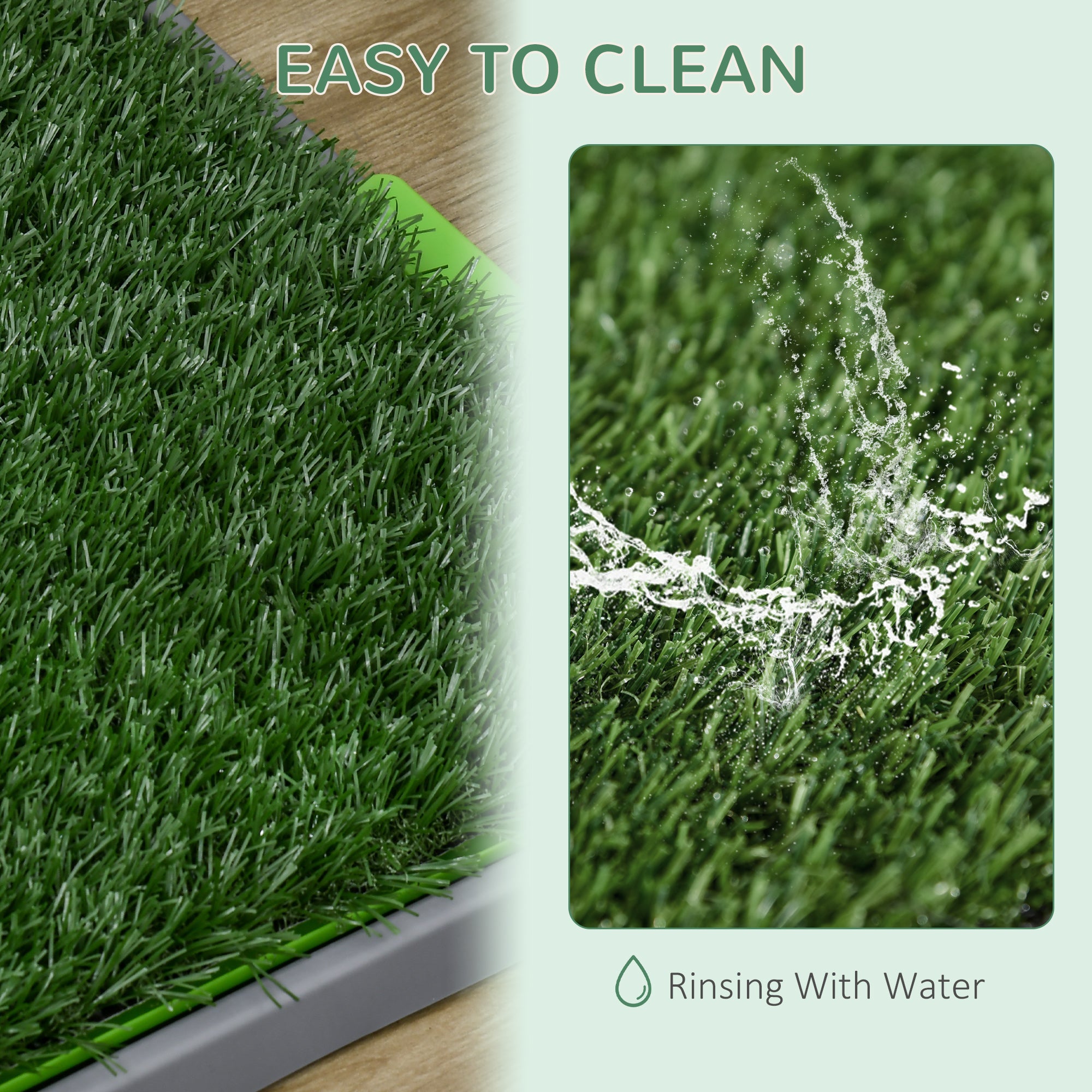 Artificial Grass Pee Pad for Dogs Potty Training, 26" x 16", 2 Packs, Green