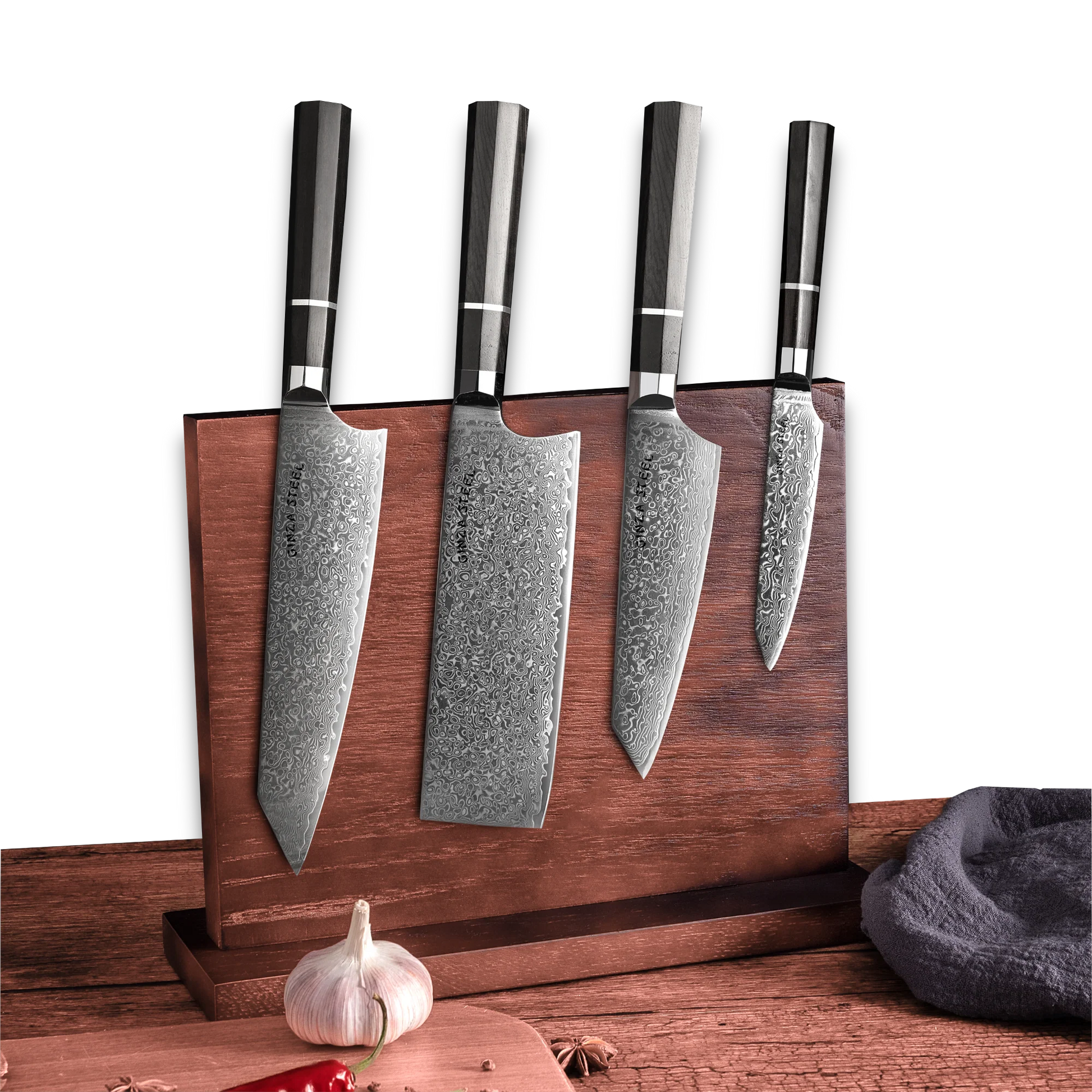 KASAI KOGATANA FIVE | Essential 5 pcs Knife set | 4 Knives with Magnetic Wood Block-Knife Set-DECOROLALA