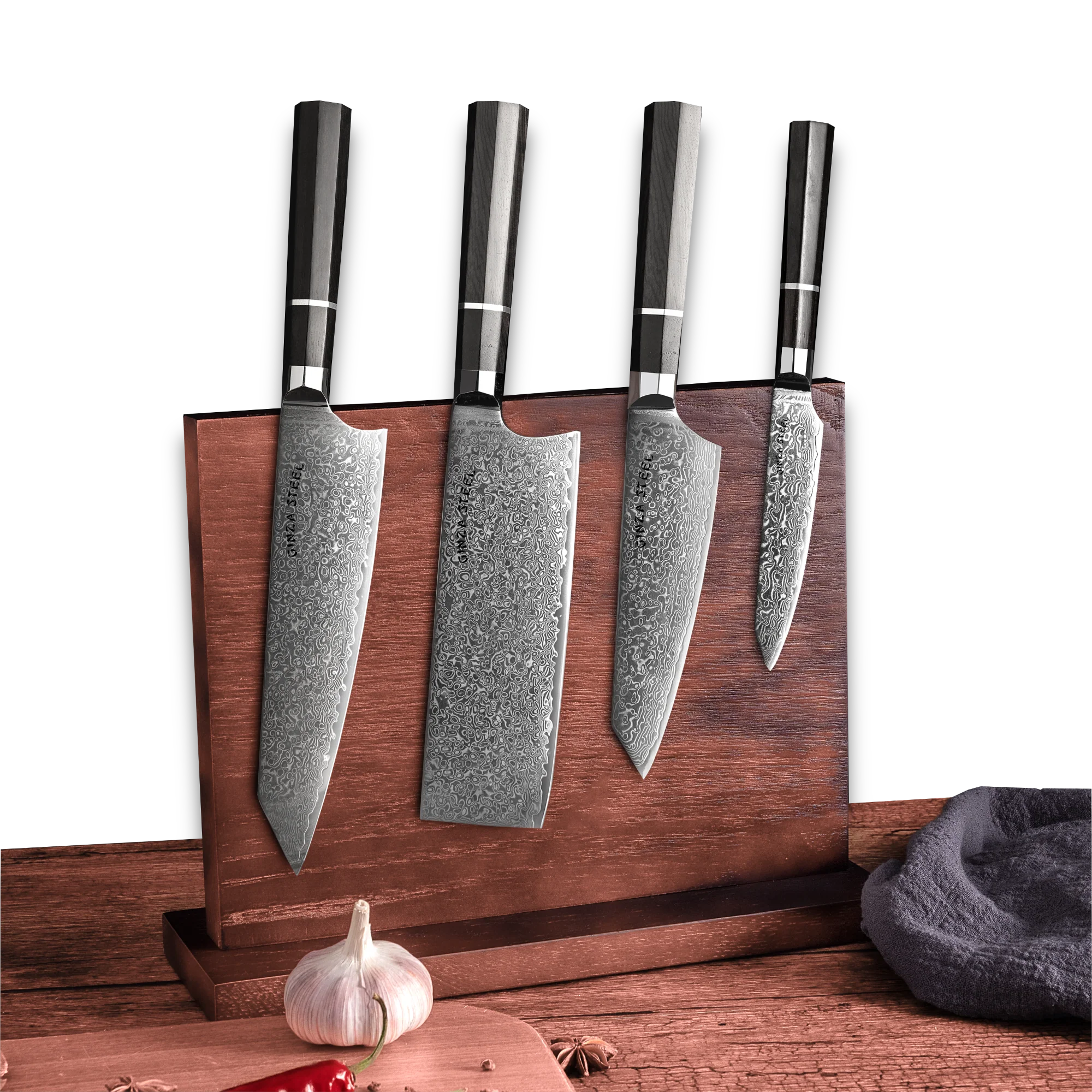 KASAI KOGATANA FIVE | Essential 5 pcs Knife set | 4 Knives with Magnetic Wood Block-Knife Set-DECOROLALA