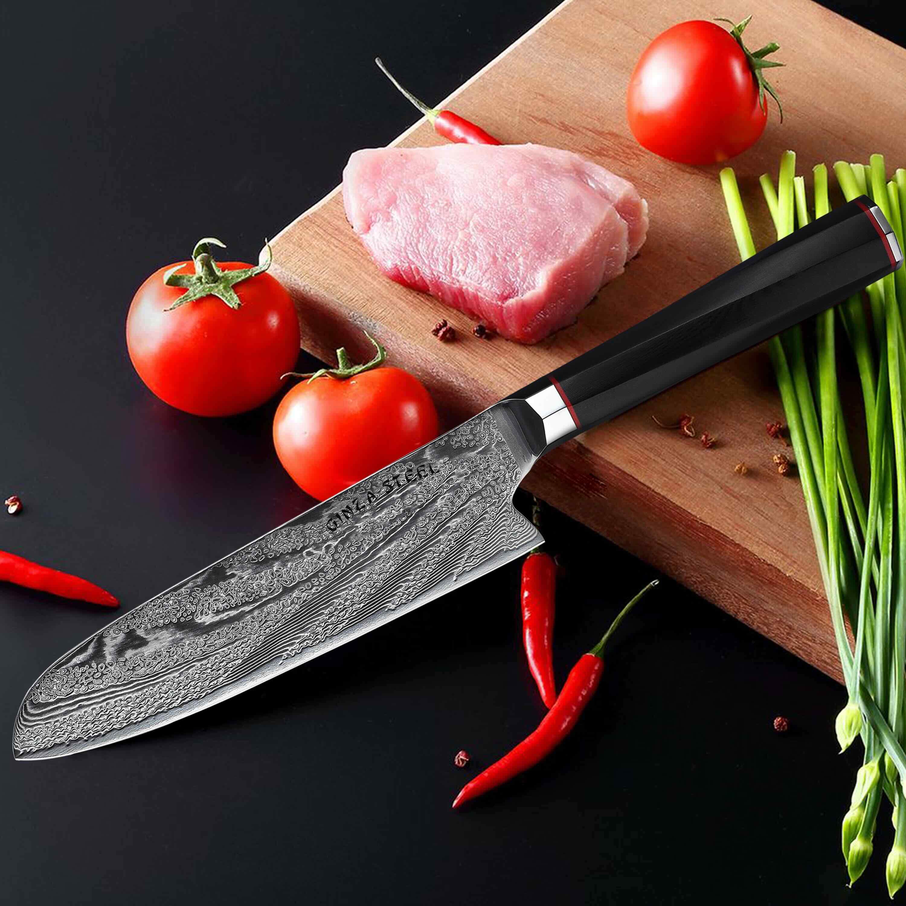 KATANA 18 | Japanese Style Santoku Knife 7" Damascus VG10 Steel 67 layer-Kitchen Knives-DECOROLALA