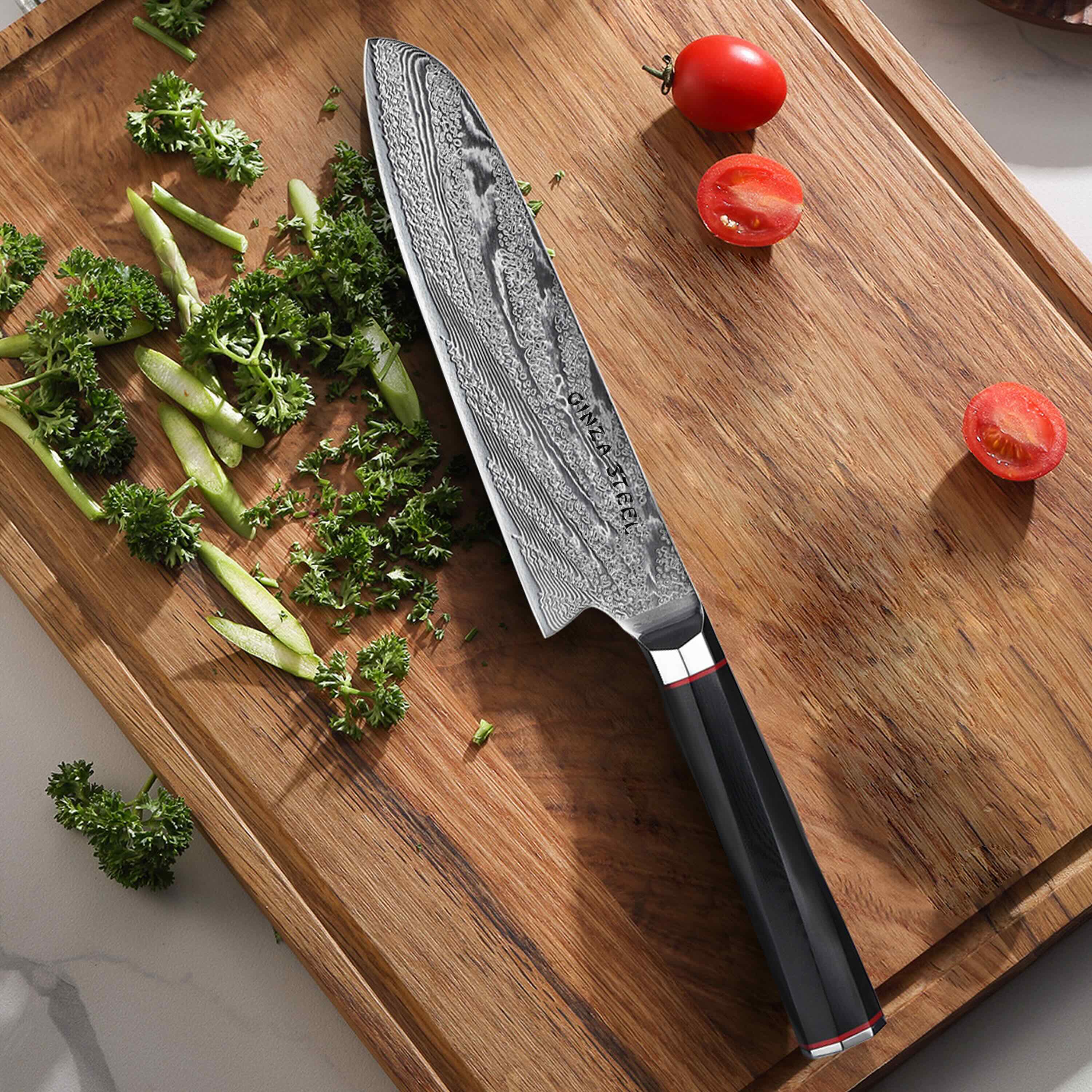 KATANA 18 | Japanese Style Santoku Knife 7" Damascus VG10 Steel 67 layer-Kitchen Knives-DECOROLALA