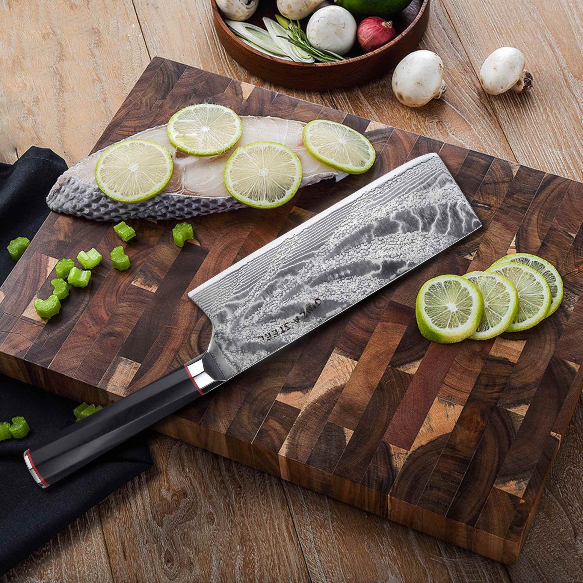 KATANA FIVE | Essential 5 pcs Knife set | 4 Knives with Magnetic Wood Block-Knife Set-DECOROLALA