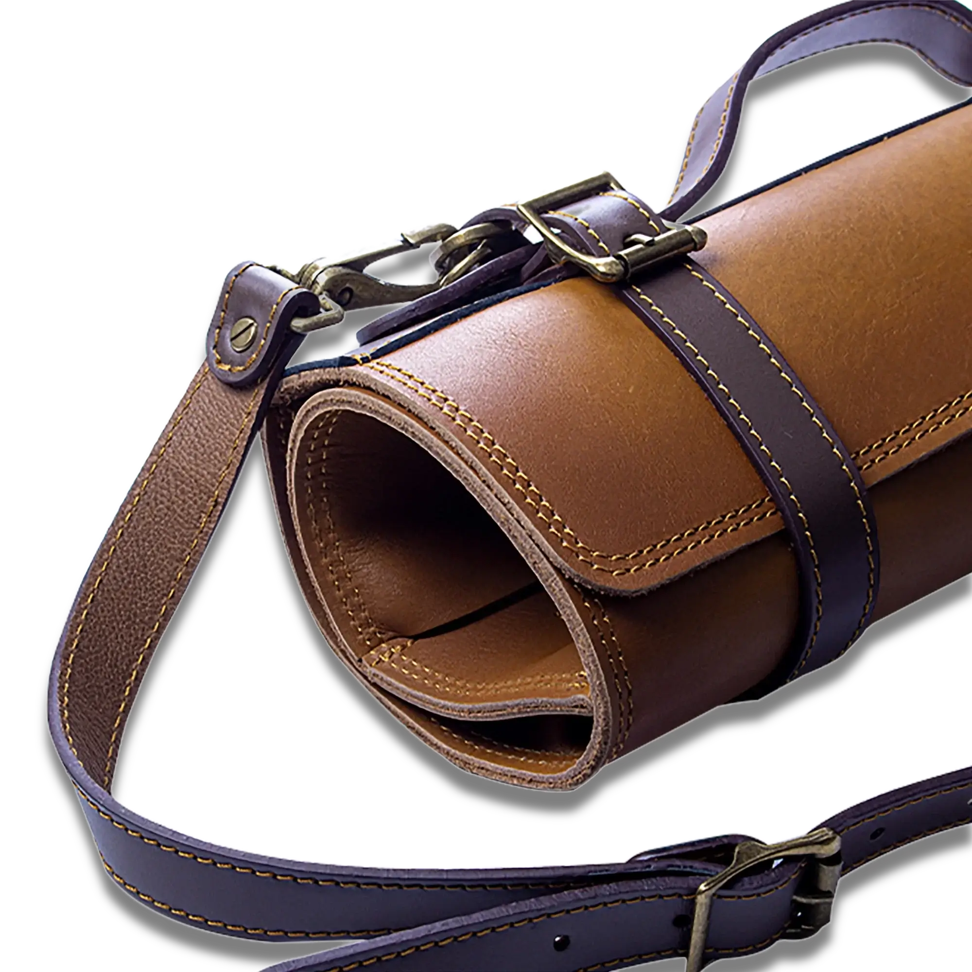 Ginza Steel Vagabond Knife Roll – Full Grain Leather Chef’s Bag-3