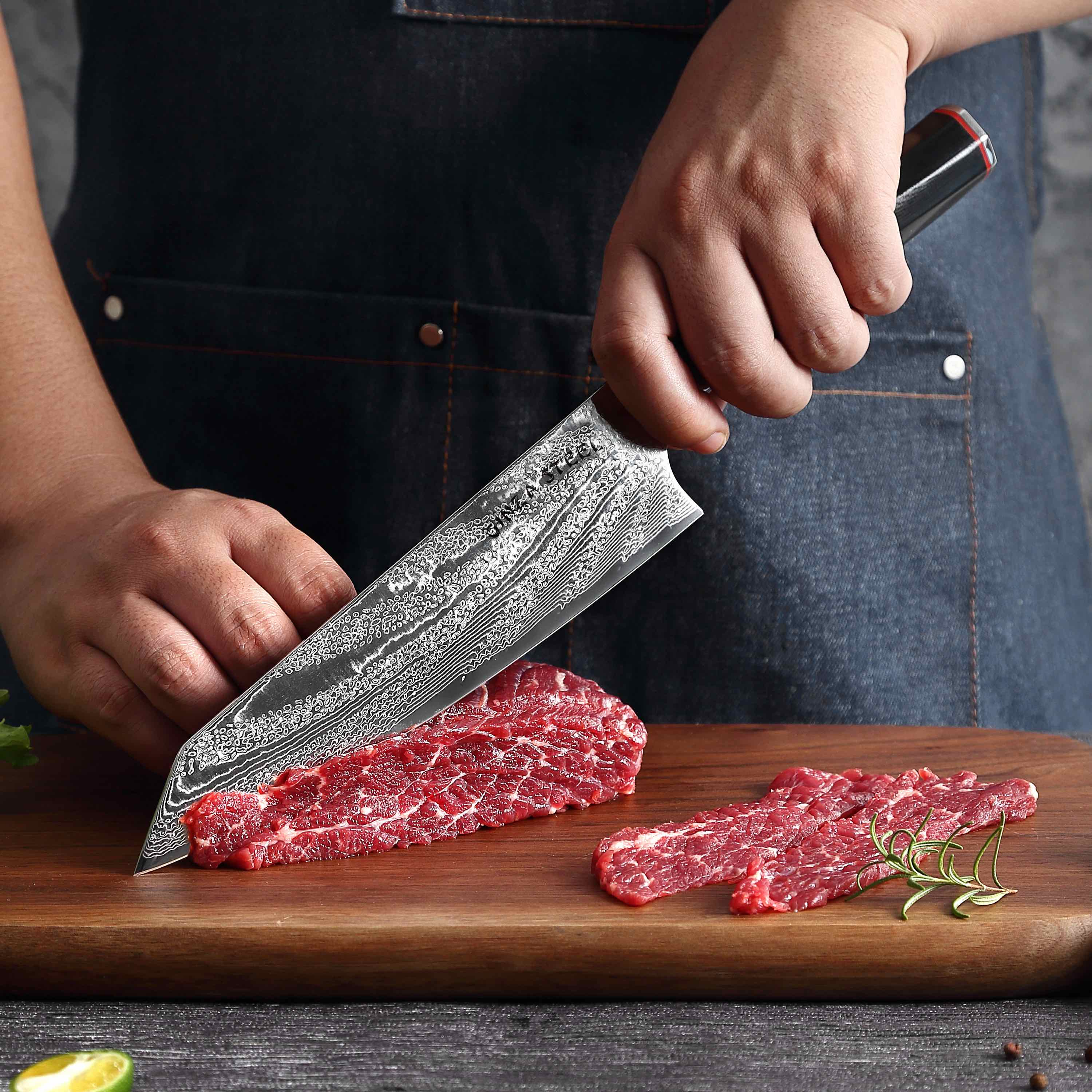 Ginza Steel KATANA 20 Chef Knife 8” – Damascus VG10 Steel, 67-Layer, G10 Handle-3