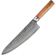 Ginza Steel MIA 24 Chef Knife 9” – Damascus AUS10, 67-Layer, Olive Wood Handle-0