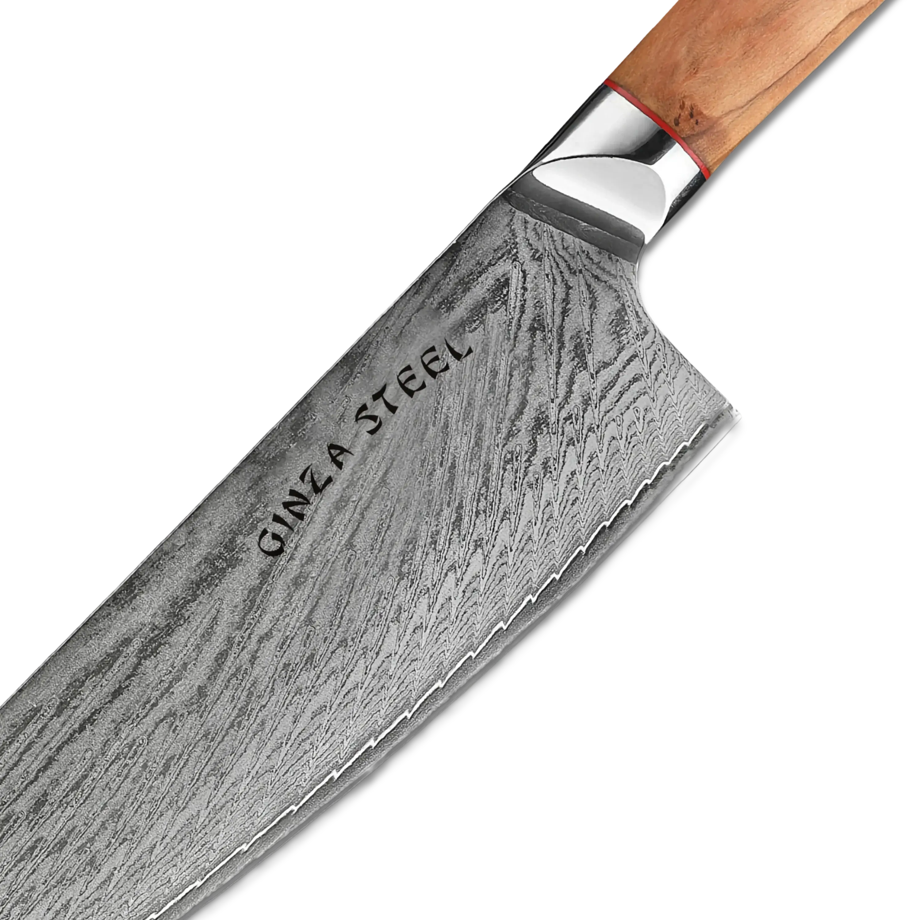 Ginza Steel MIA 24 Chef Knife 9” – Damascus AUS10, 67-Layer, Olive Wood Handle-1