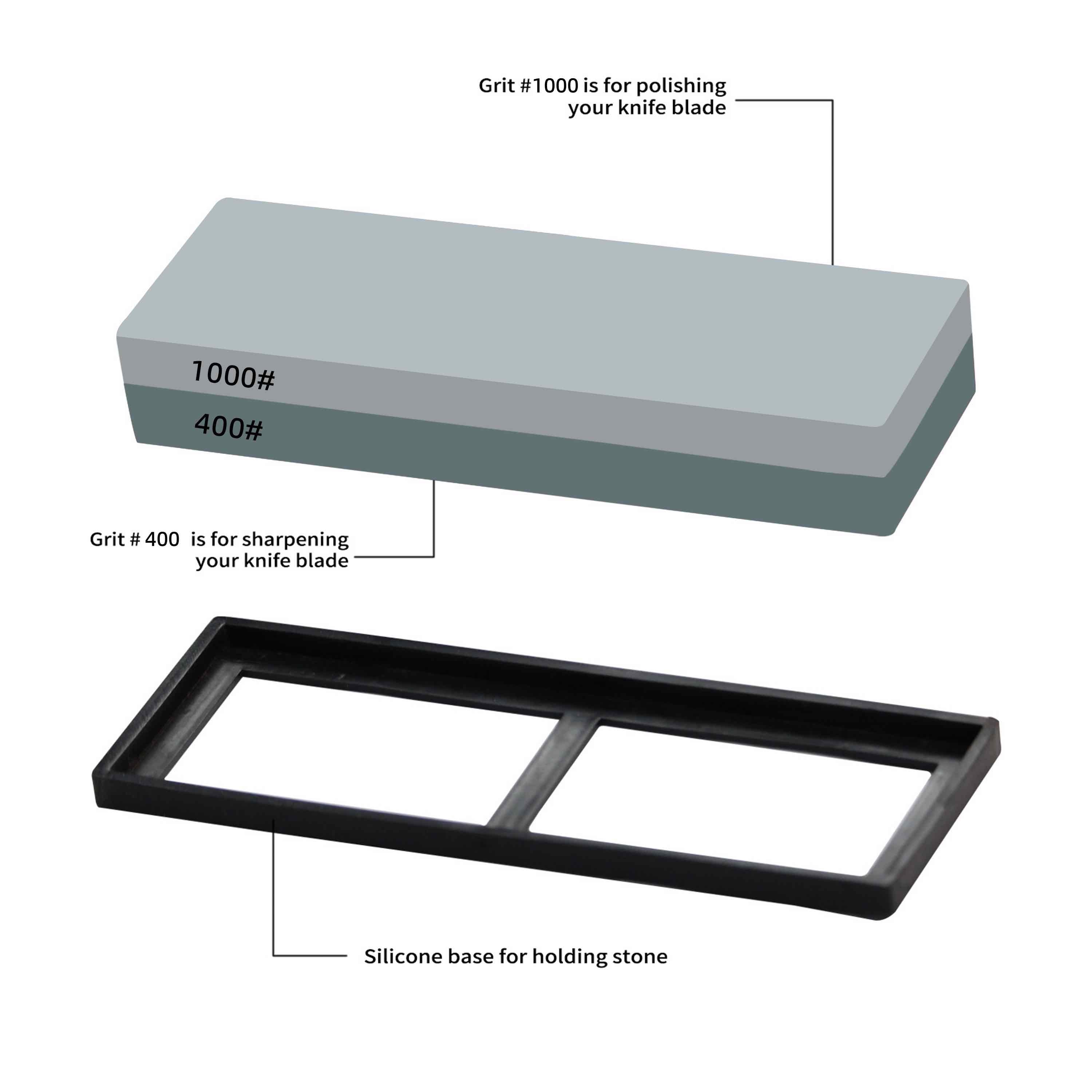 KC Series Whetstone 400/1000 Diamond Grit-Knife Sharpener-DECOROLALA