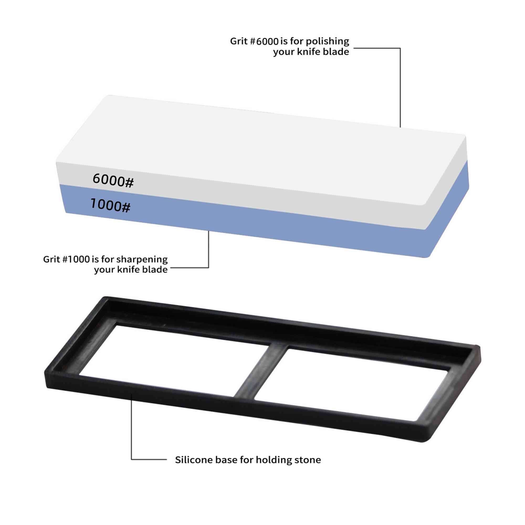 KC Series Whetstone | Dimond Grit 1000/6000 With Silicon Pedestal-Knife Sharpener-DECOROLALA
