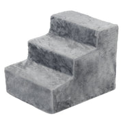 3-Step Dog Ramp for Sofa, Bed, and Couch, with Removable Cover, Light Grey