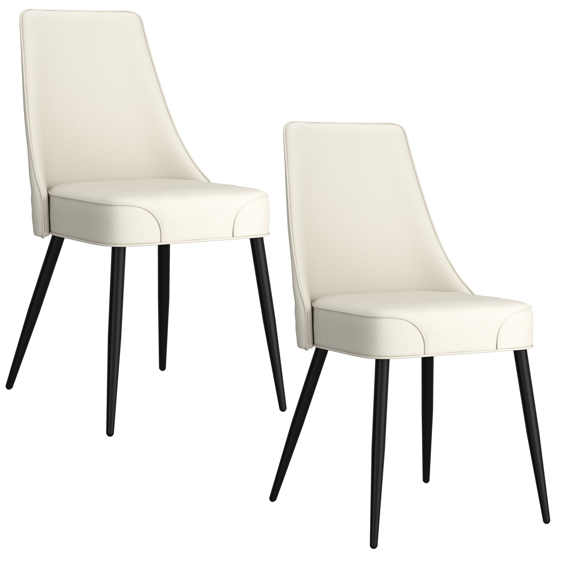 KODA-SIDE CHAIR PU-BEIGE-Dining Chair-DECOROLALA
