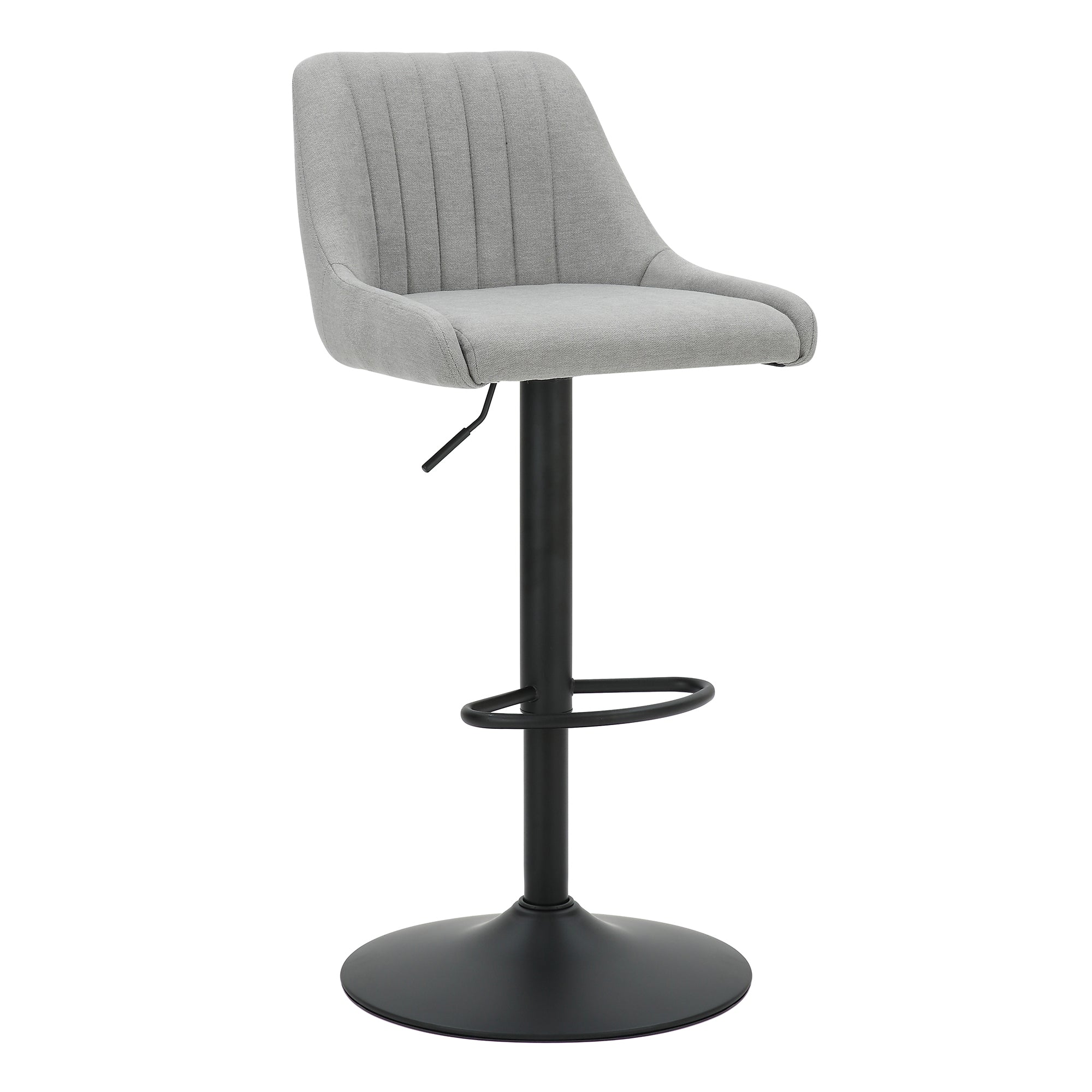 KRON-AIR LIFT STOOL-GREY FABRIC-DECOROLALA