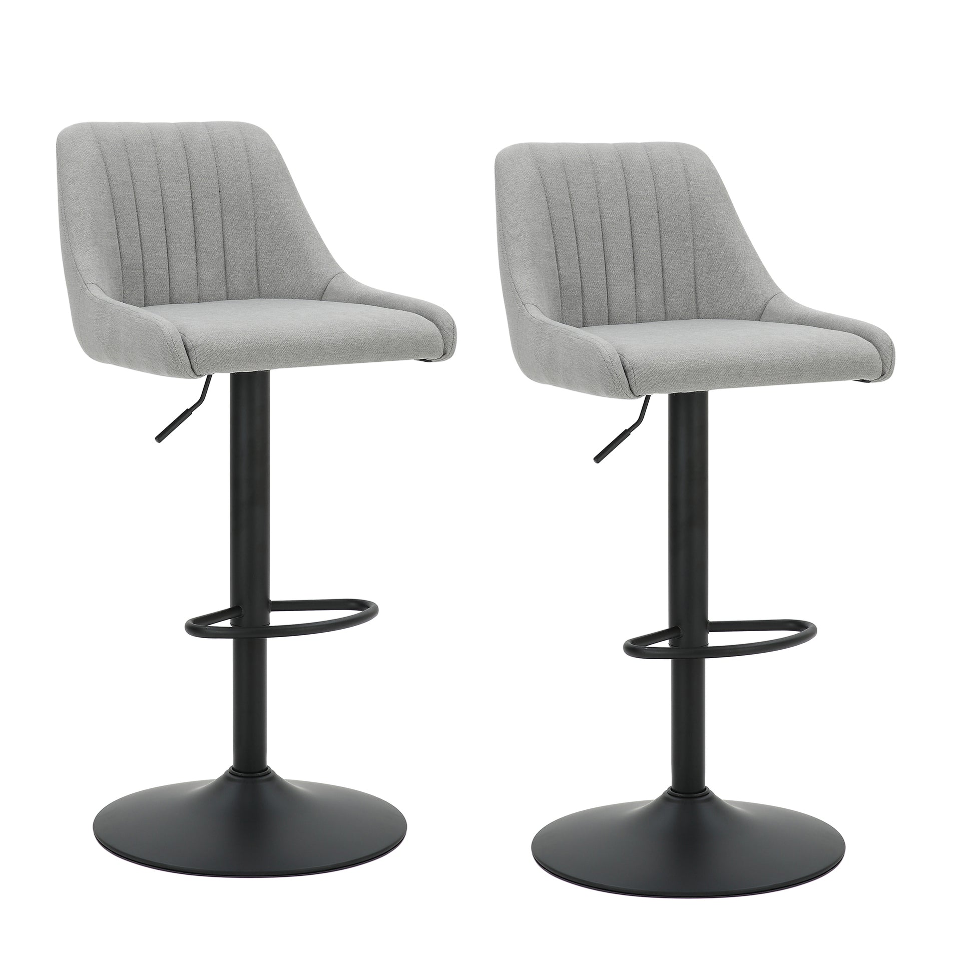 KRON-AIR LIFT STOOL-GREY FABRIC-DECOROLALA