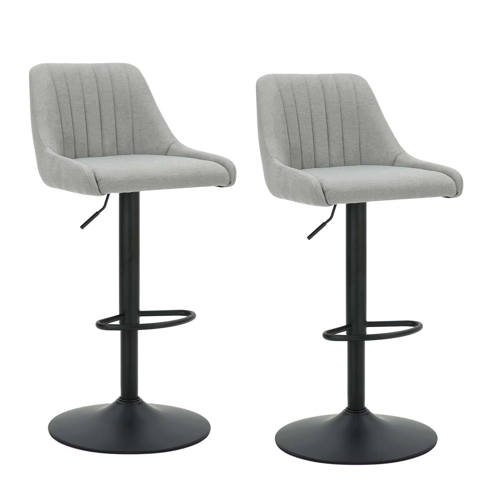 KRON-AIR LIFT STOOL-GREY FABRIC-DECOROLALA