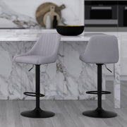 KRON-AIR LIFT STOOL-GREY FABRIC-DECOROLALA
