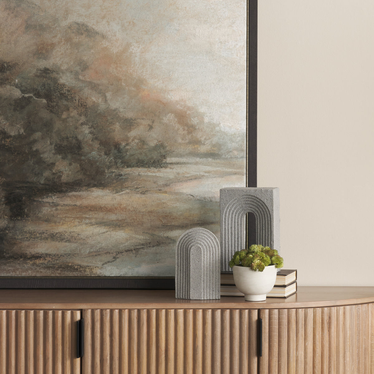 Kael Resin Textured Concrete Decorative Object-Objects-DECOROLALA