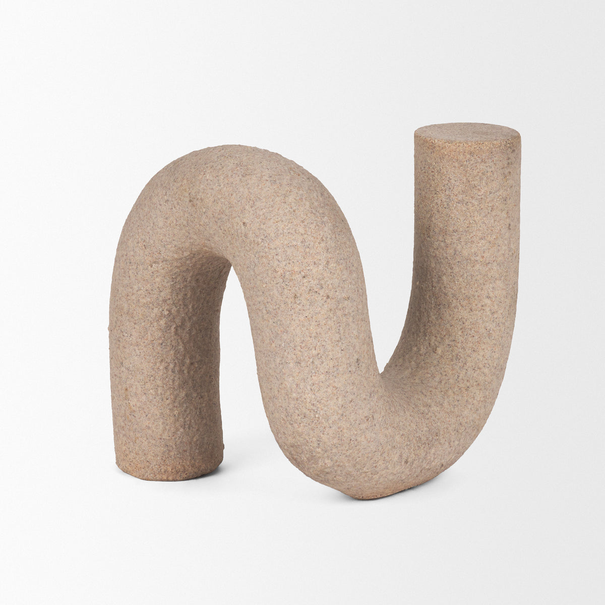 Kailas Resin Textured Concrete Decorative Object - U-Shaped Modern-Decorative Objects-DECOROLALA