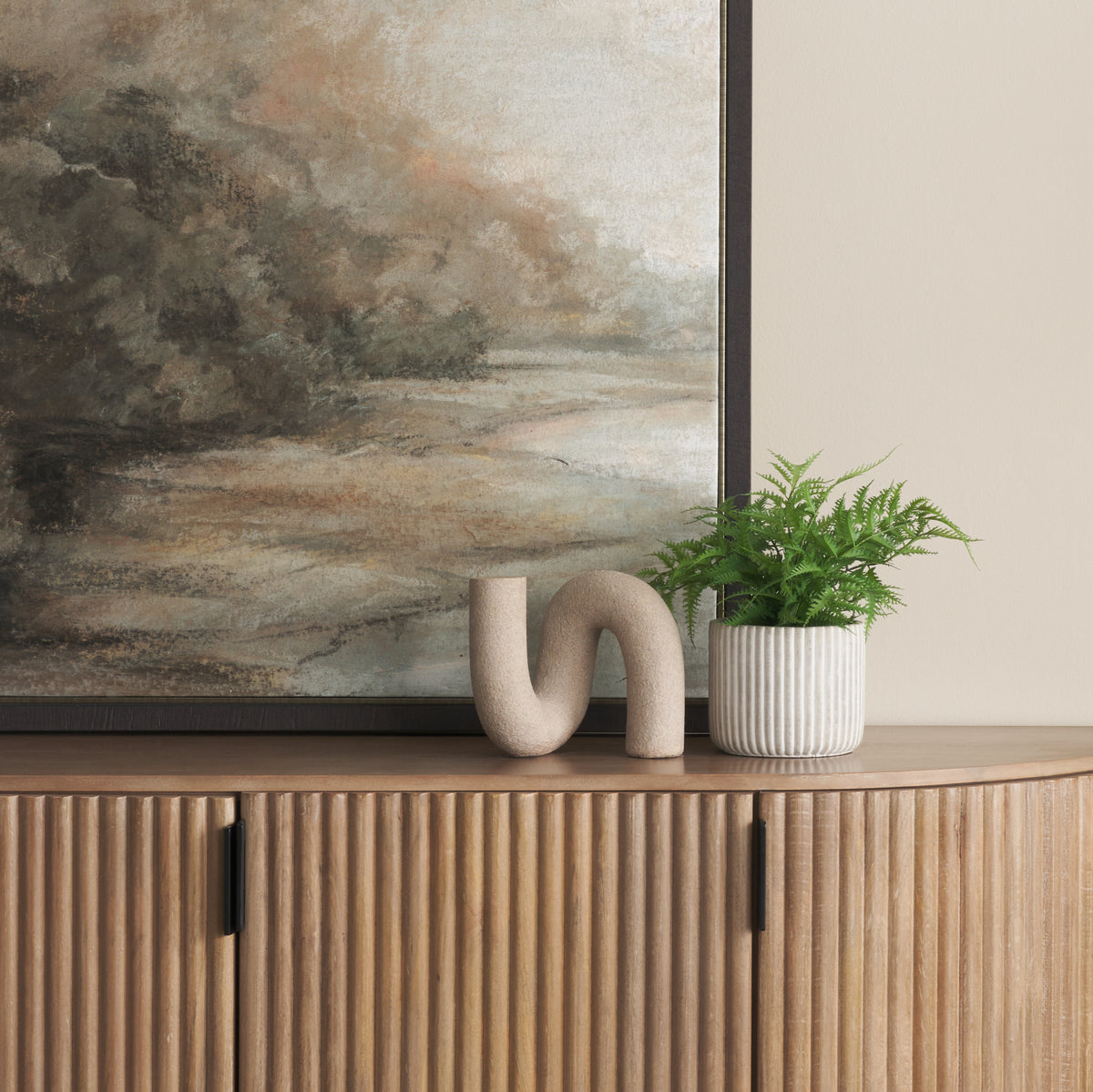 Kailas Resin Textured Concrete Decorative Object - U-Shaped Modern-Decorative Objects-DECOROLALA