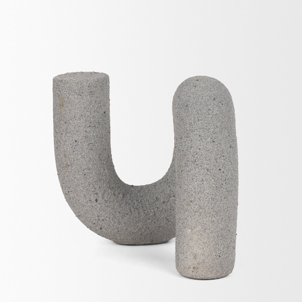 Kailas Resin Textured Concrete Decorative Object - U-Shaped Modern-Decorative Objects-DECOROLALA
