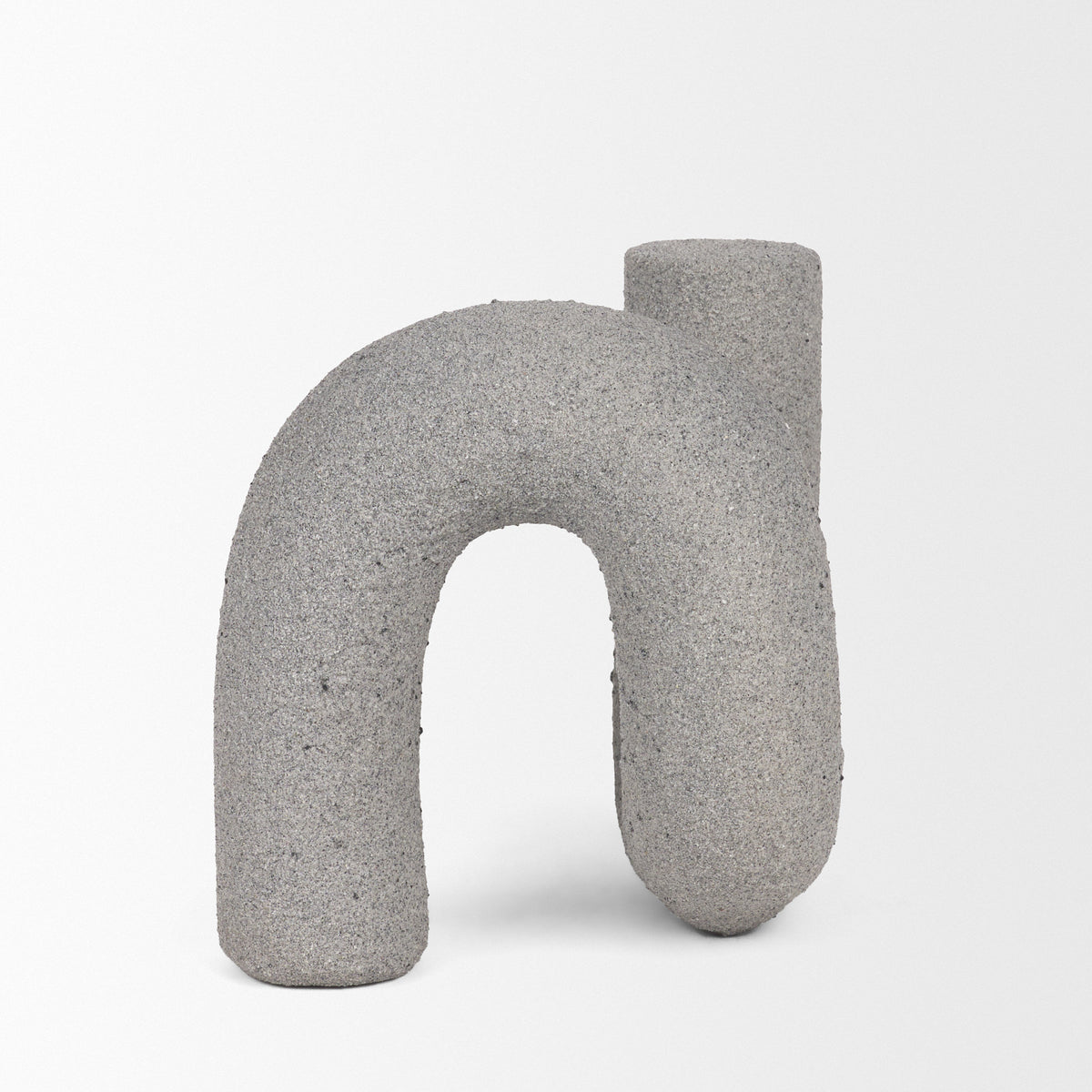 Kailas Resin Textured Concrete Decorative Object - U-Shaped Modern-Decorative Objects-DECOROLALA
