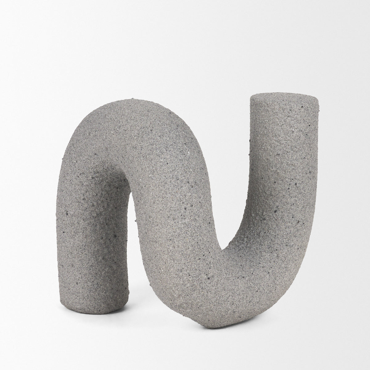 Kailas Resin Textured Concrete Decorative Object - U-Shaped Modern-Objects-DECOROLALA