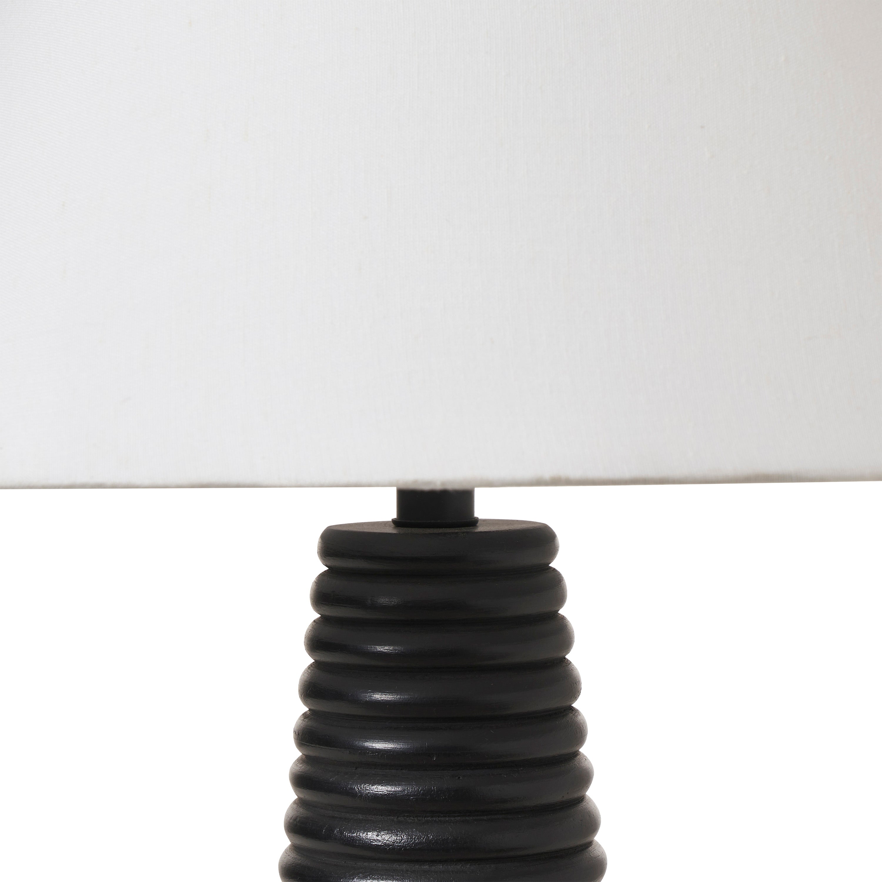 Kailua 26.5" Table Lamp, Black Mango Wood-Table Lamp-DECOROLALA
