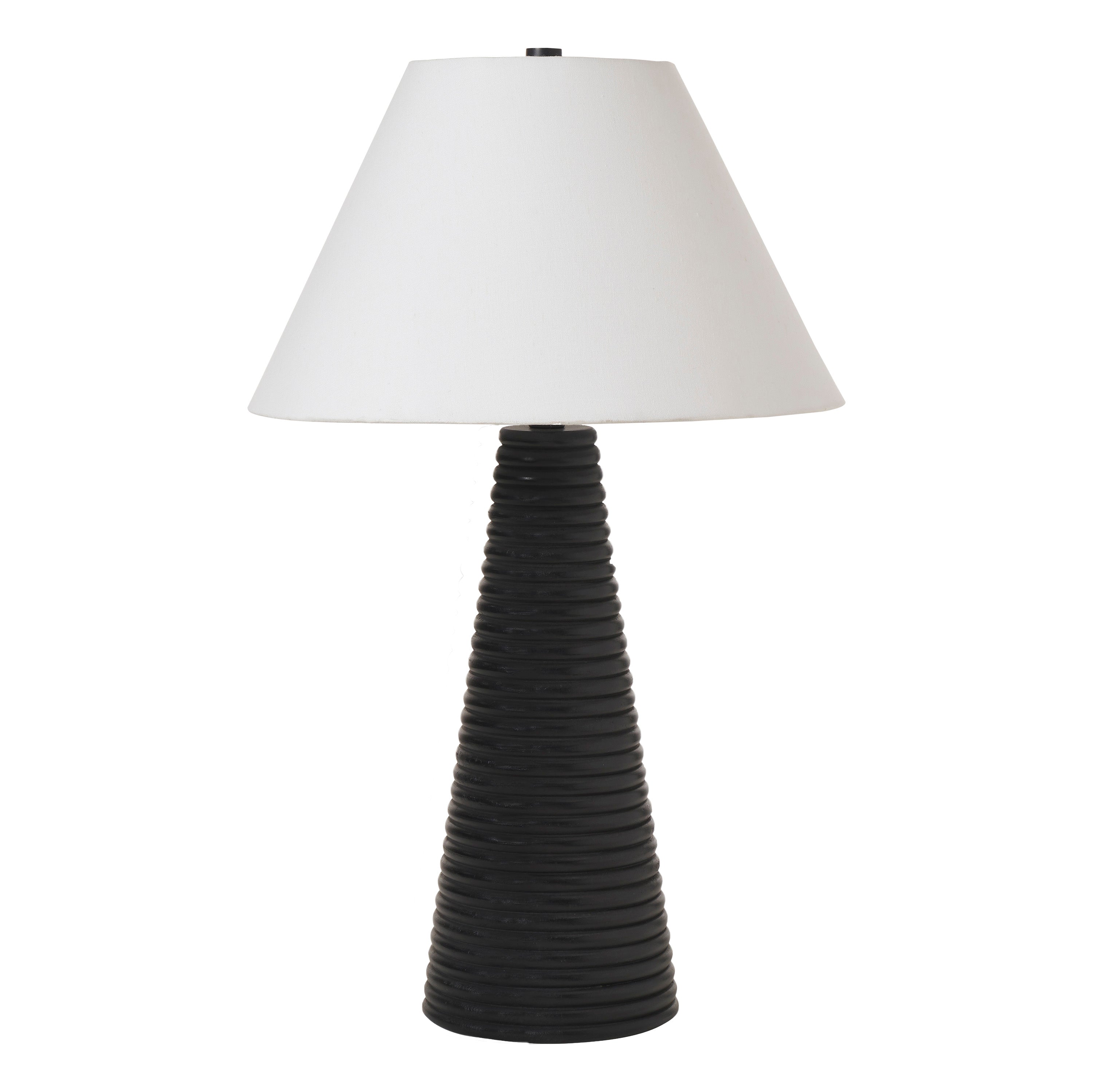 Kailua 26.5" Table Lamp, Black Mango Wood-Table Lamp-DECOROLALA