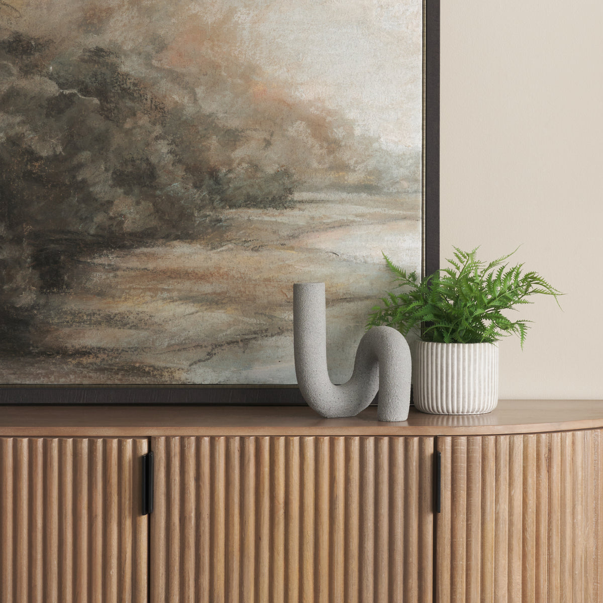 Kailyn Resin Textured Concrete U-Arch Decorative Object-Decorative Objects-DECOROLALA