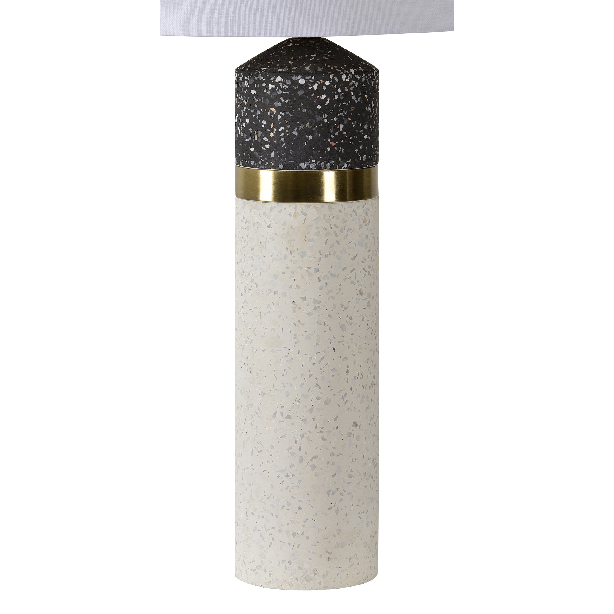 Kaitlyn 29.5" Length Table Lamp, White and Black Speckled-Table Lamp-DECOROLALA