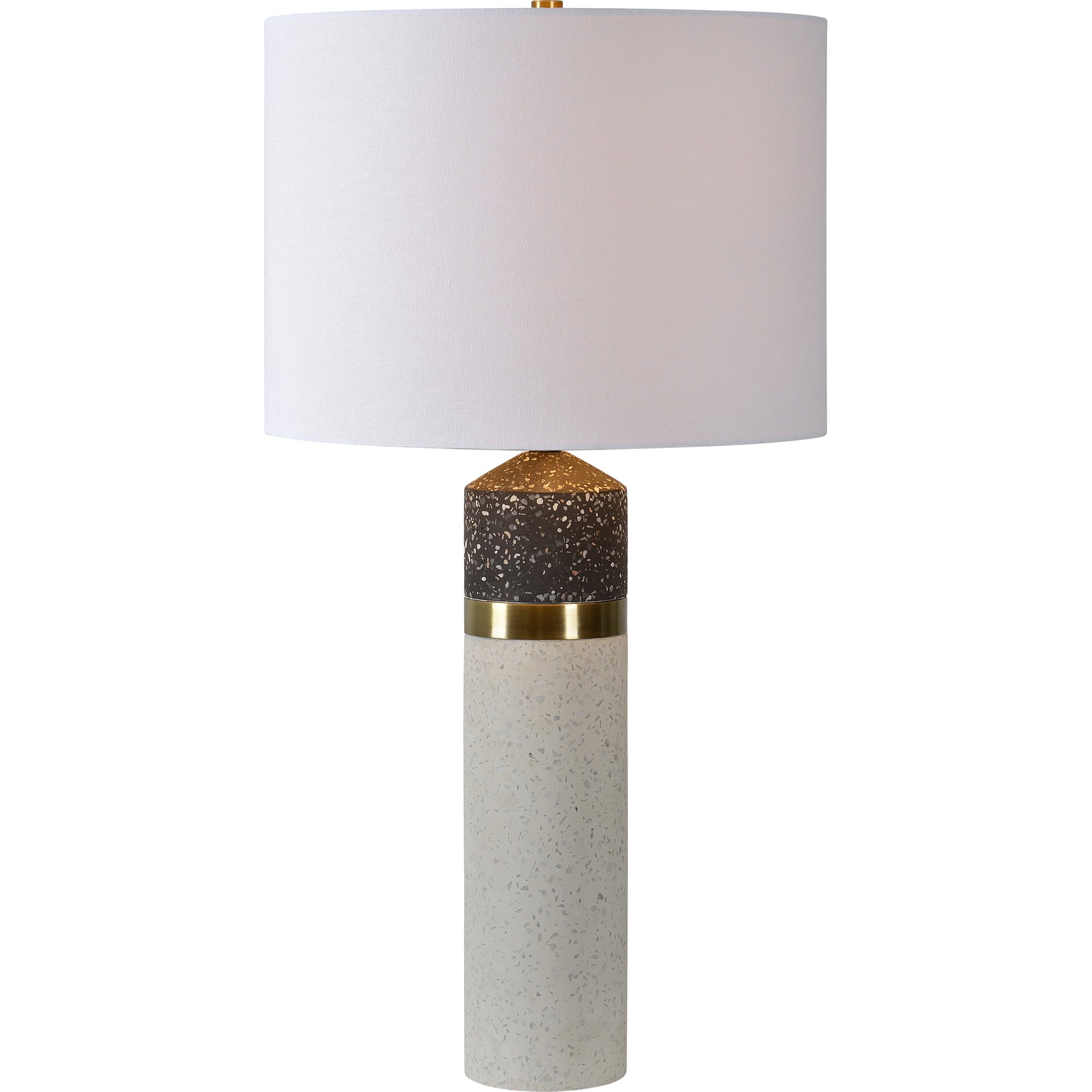 Kaitlyn 29.5" Length Table Lamp, White and Black Speckled-Table Lamp-DECOROLALA
