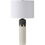 Kaitlyn 29.5" Length Table Lamp, White and Black Speckled-Table Lamp-DECOROLALA