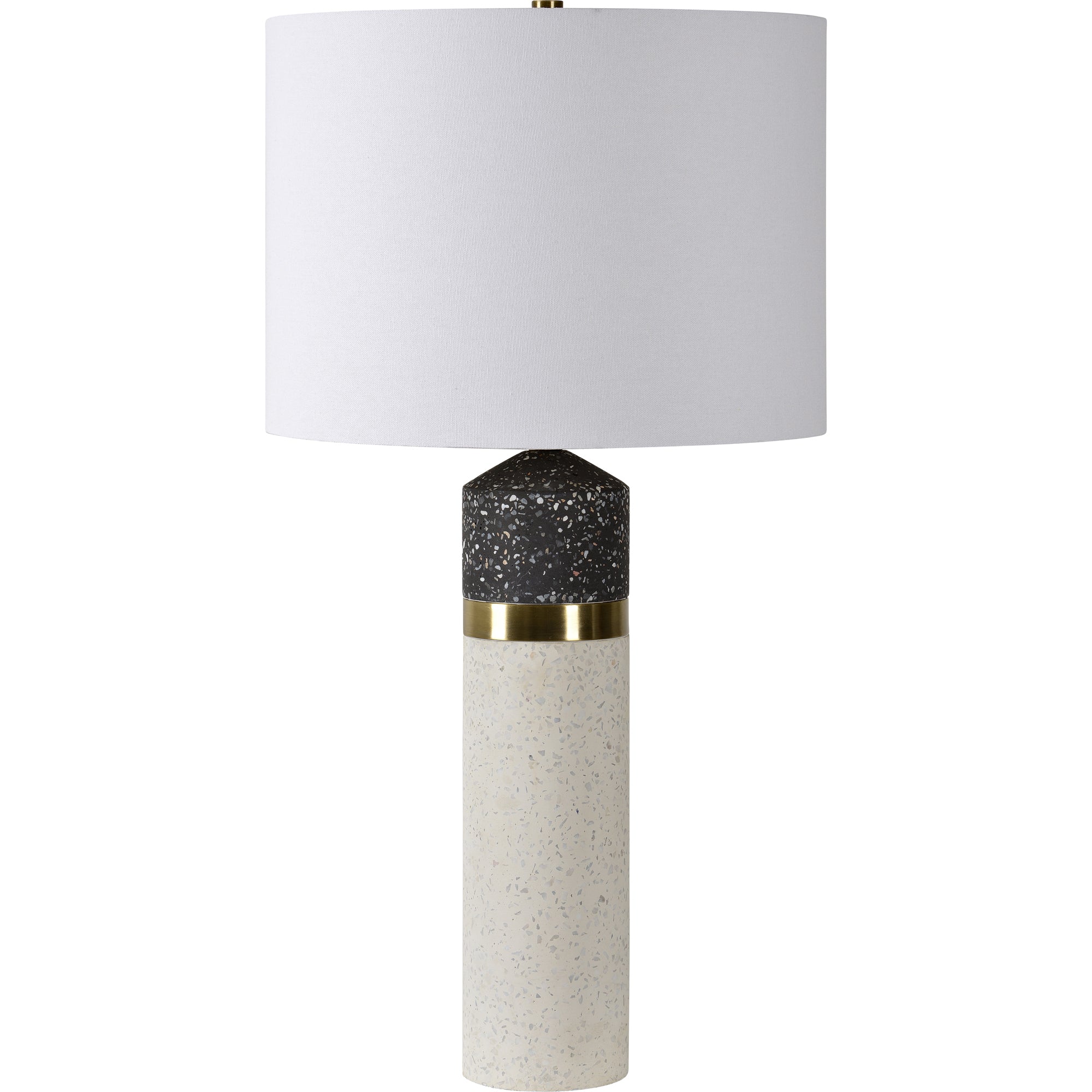 Kaitlyn 29.5" Length Table Lamp, White and Black Speckled-Table Lamp-DECOROLALA