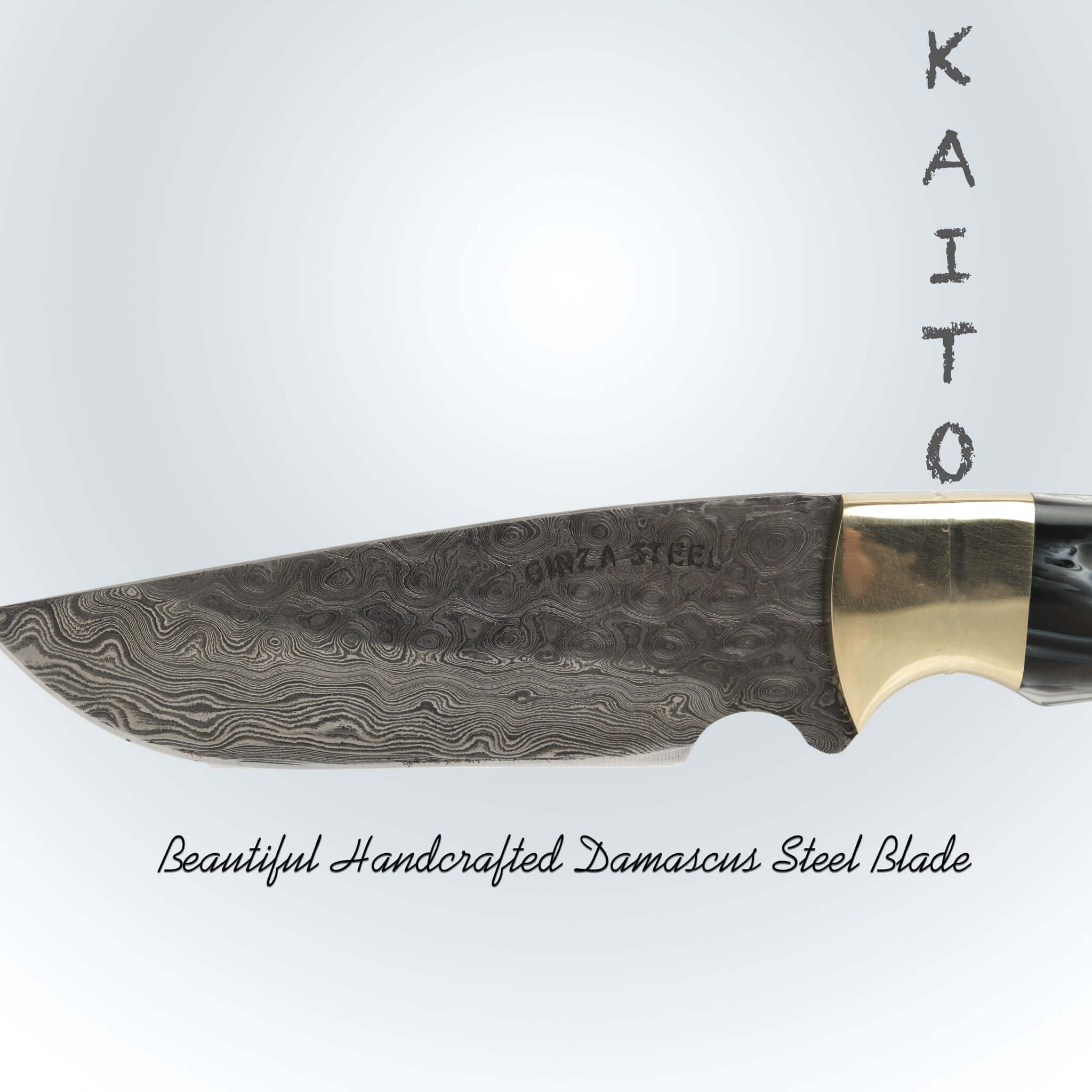 Kaito Damascus Steel Skinner Knife 4 inch blade with Original Leather Sheath-Skinner Knife-DECOROLALA
