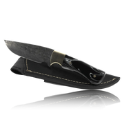 Kaito Damascus Steel Skinner Knife 4 inch blade with Original Leather Sheath-Skinner Knife-DECOROLALA