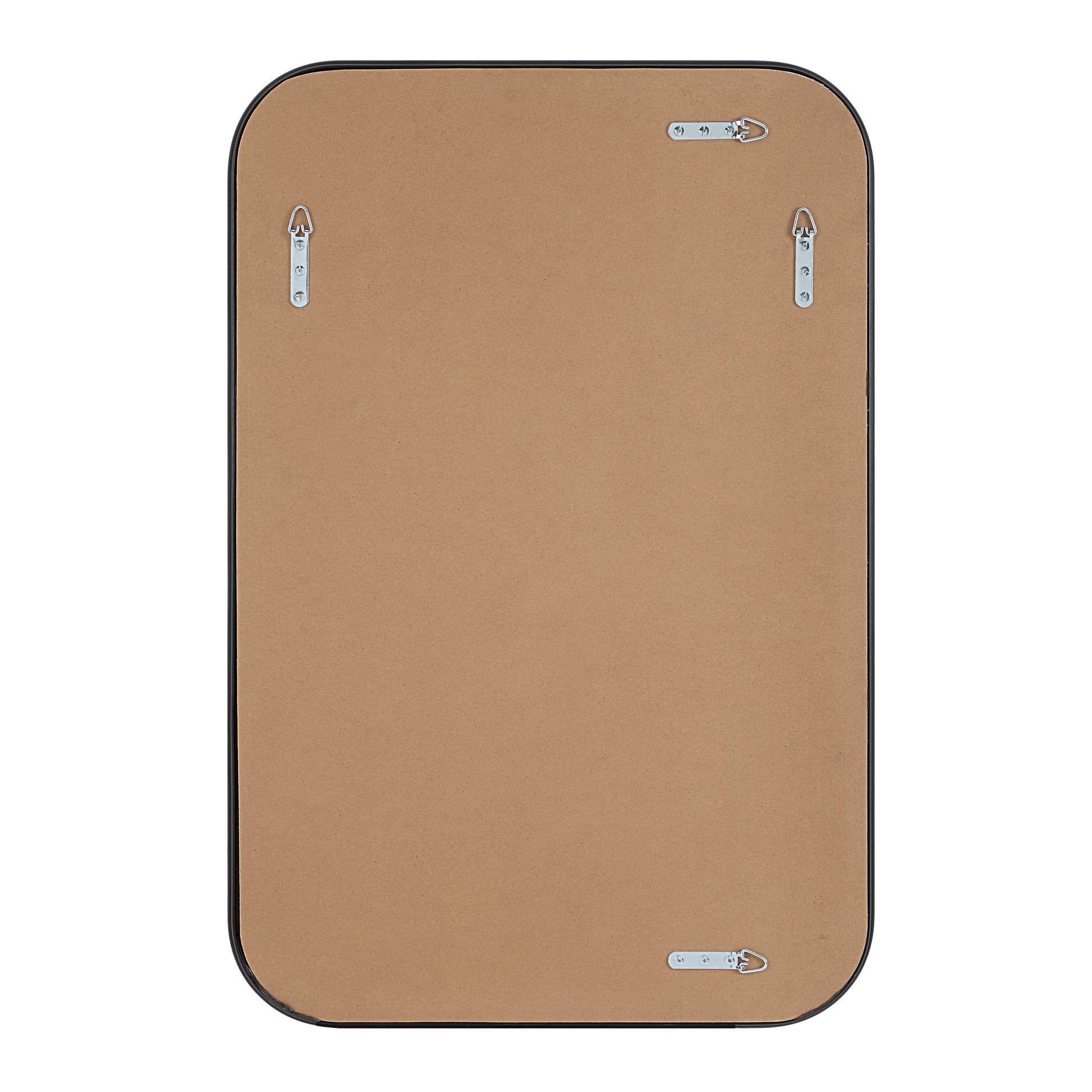 Kaja 36" Tall Rectangle Wall Mirror, Black-Mirror-DECOROLALA