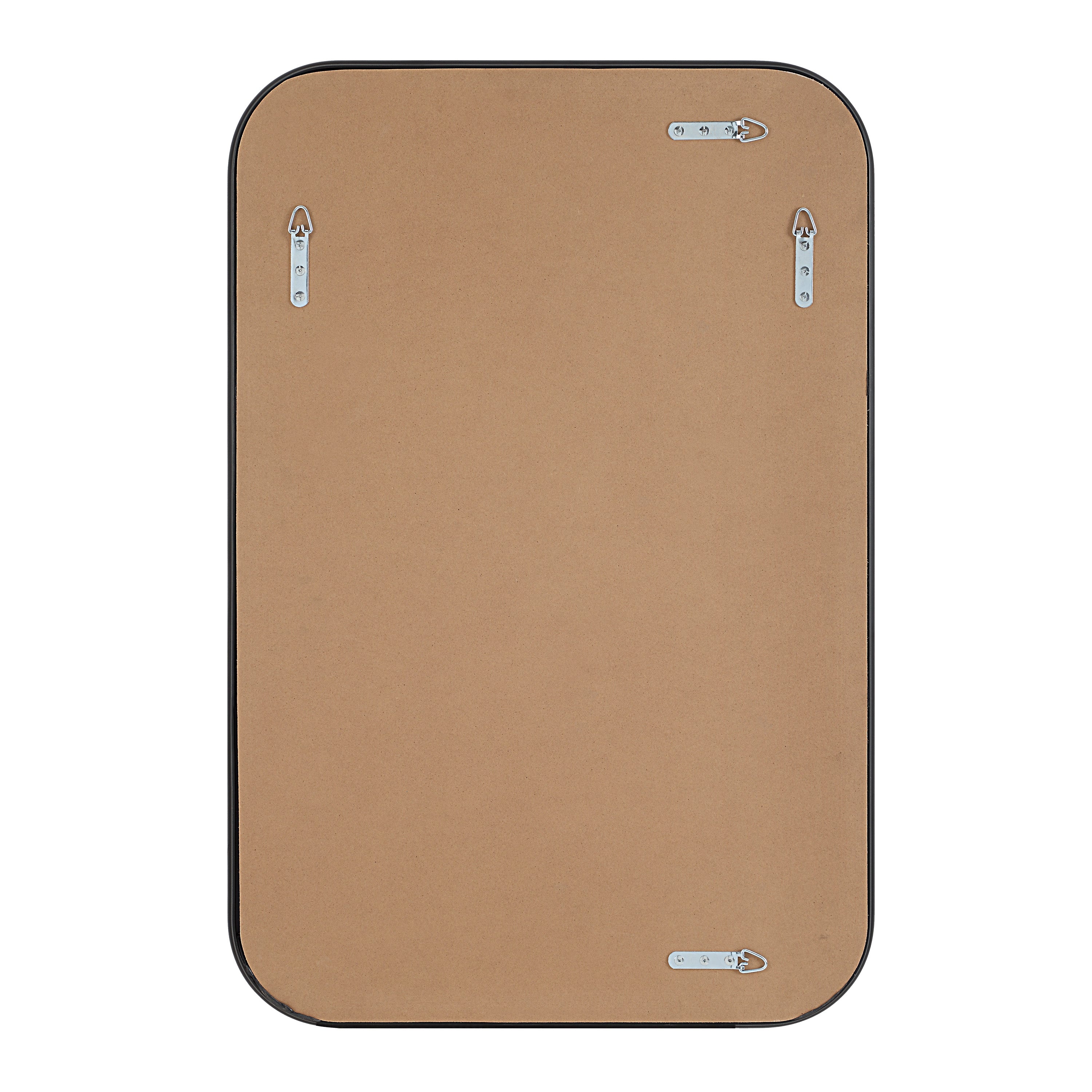 Kaja 36" Tall Rectangle Wall Mirror, Black-Mirror-DECOROLALA