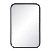 Kaja 36" Tall Rectangle Wall Mirror, Black-Mirror-DECOROLALA
