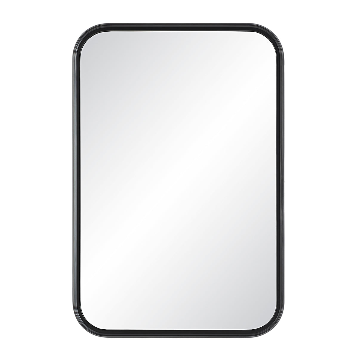 Kaja 36" Tall Rectangle Wall Mirror, Black-Mirrors-DECOROLALA