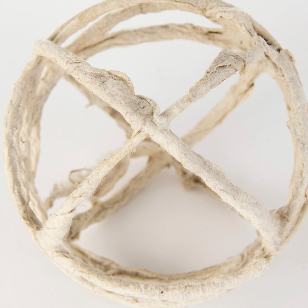 Kali 4.5L x 4.5W x 4.5H Small Beige Decorative Metal and Paper Object-Objects-DECOROLALA